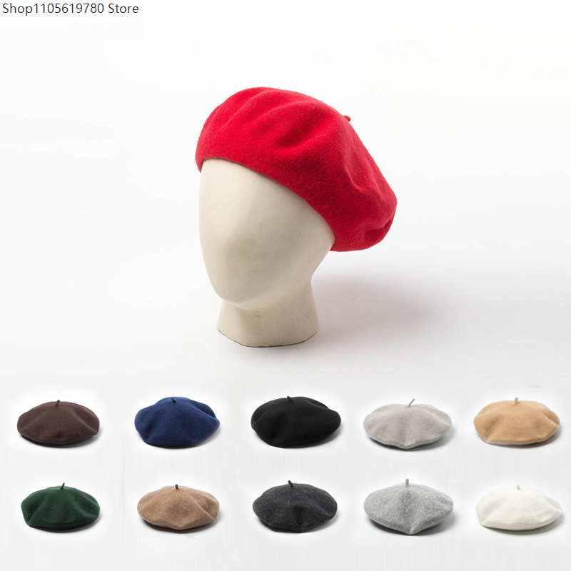 Beret French Wool - Men Women Military Army Soldier Hat