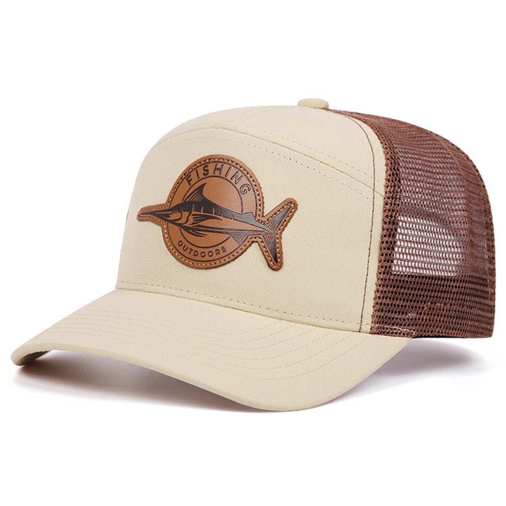 Trucker Cap Mesh - Summer Shark Pattern Fishing Cap Seven-Panel