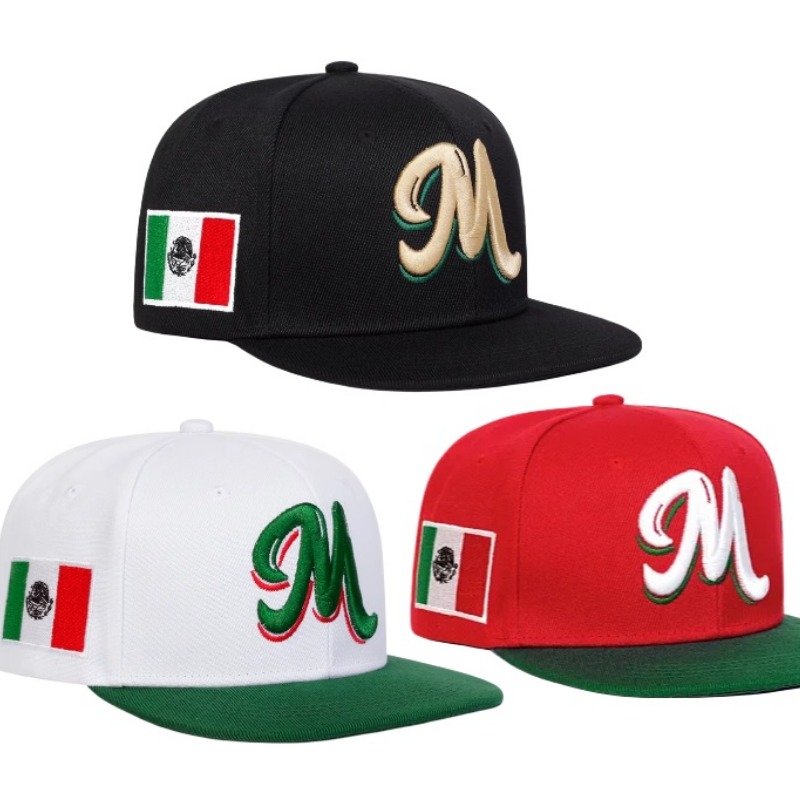 M Letter Embroidered Snapback  - огляд і ціна Snapback Hat Flat