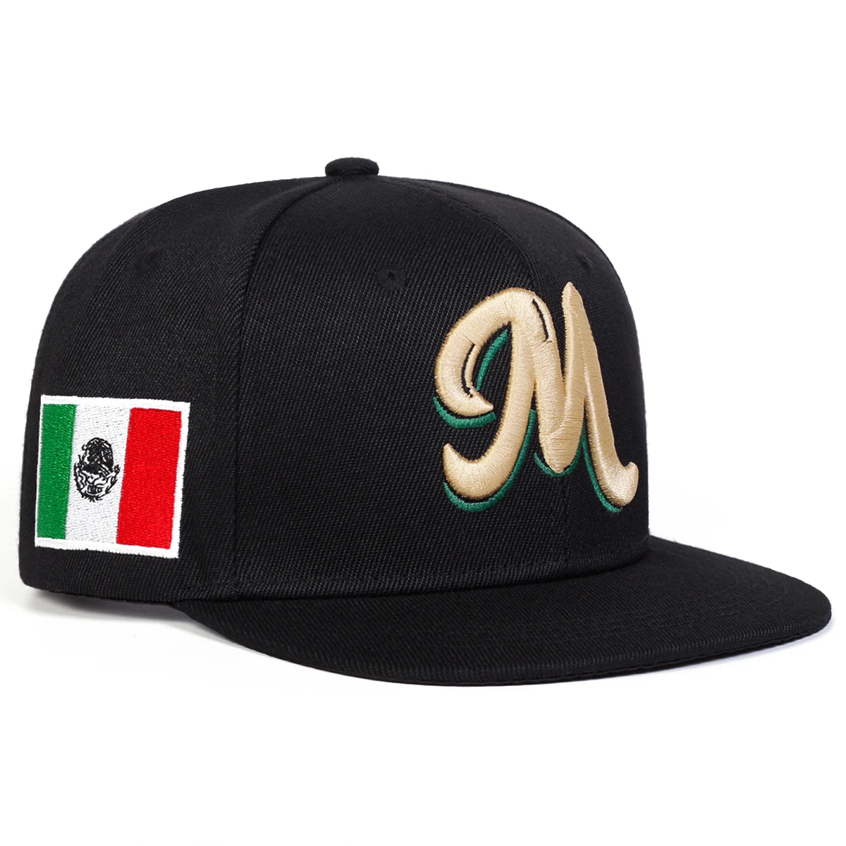 M Letter Embroidered Snapback  - огляд і ціна Snapback Hat Flat