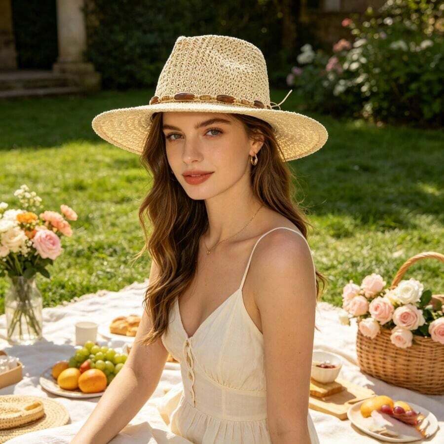 Wide Brim Straw Hat For Women  - огляд і ціна Sun Hat Wide Brim