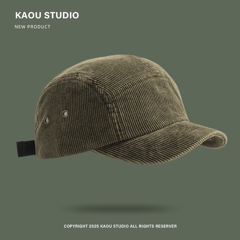 Japanese Retro Solid Color Cor - огляд і ціна Corduroy Cap 5 Panel