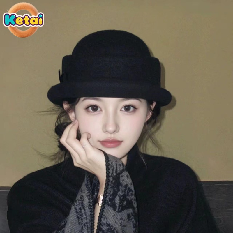 Black Wool Top Hat Beret Women - огляд і ціна Beret French Wool